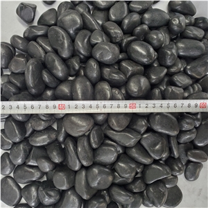 No Fade Black Polished River Pebbles For Landscaping