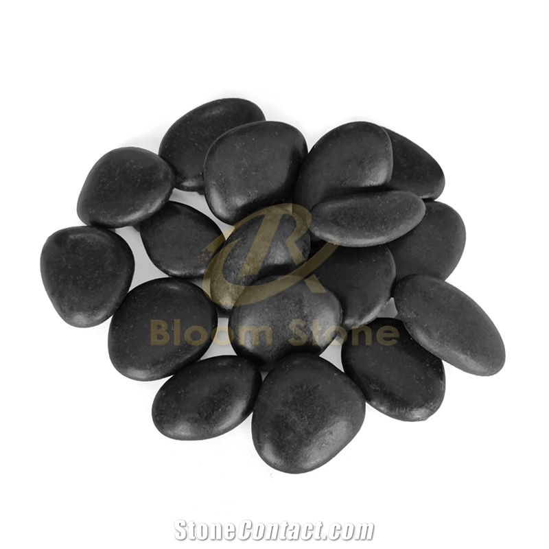 No Fade Black River Stone For Garden