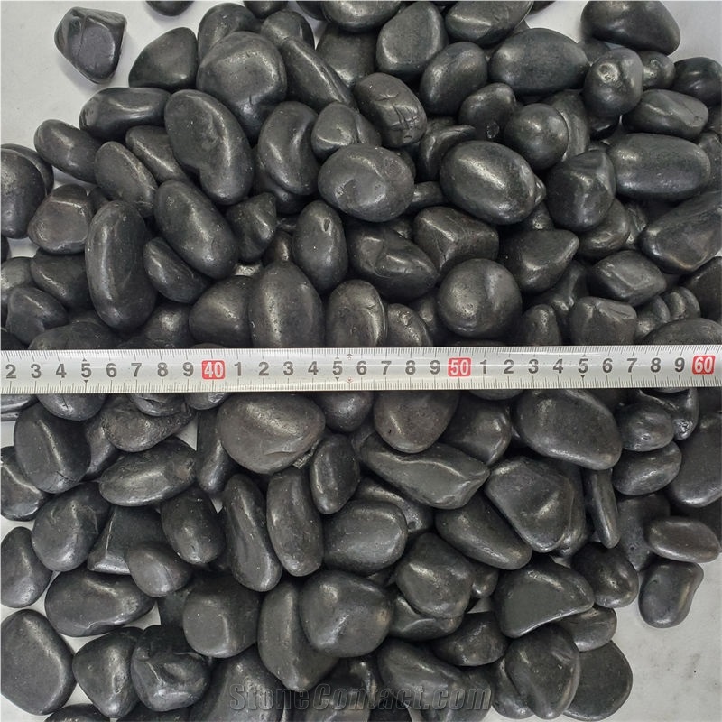 No Fade Black River Stone For Garden