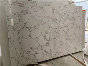 Carrara White Artificial Marble Slabs, Quartz Stone Slabs
