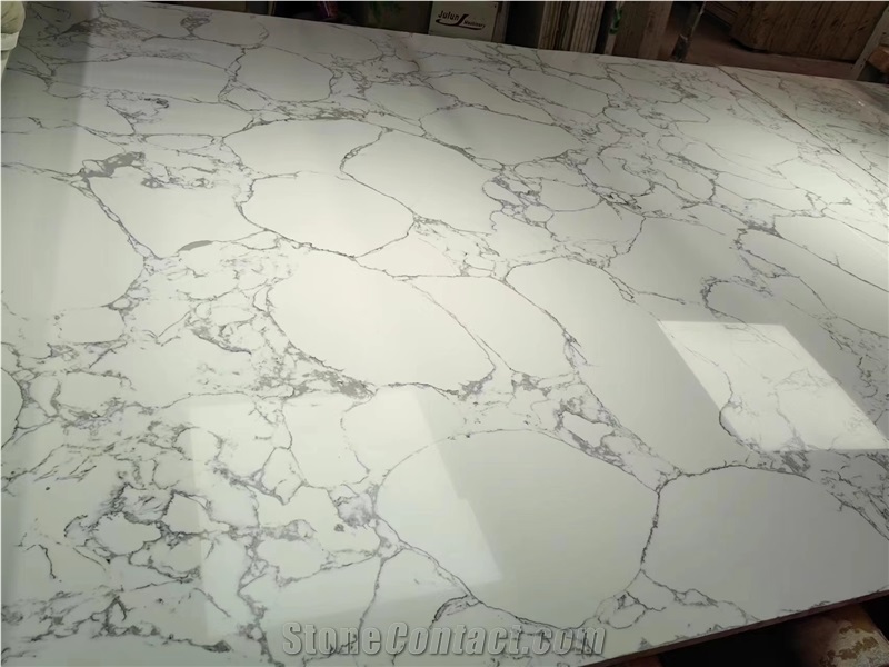 Carrara White Artificial Marble Slabs, Quartz Stone Slabs