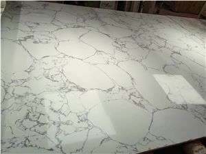 Carrara White Artificial Marble Slabs, Quartz Stone Slabs