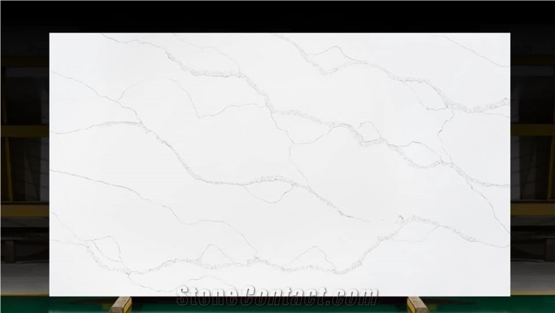 AMG002 Super White Calacatta Quartz Stone Slab