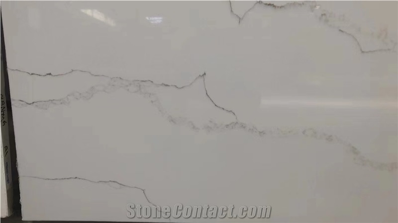 Artifficial Calacatta New  White Desing  Quartz Stone