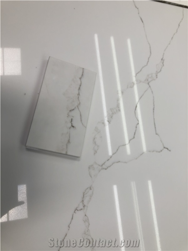 Artifficial Calacatta New  White Desing  Quartz Stone