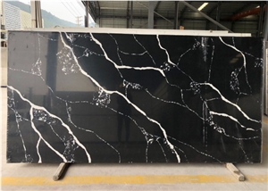 Black Quartz 3200*1600 Mm Polished Slabs