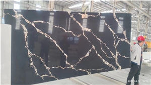 Calacatta Black Quartz Stone Slab Hot Selling