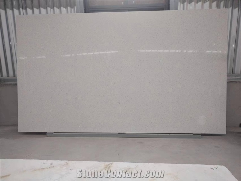 Carrara White Quartz Engineered Stone BIG Slabs