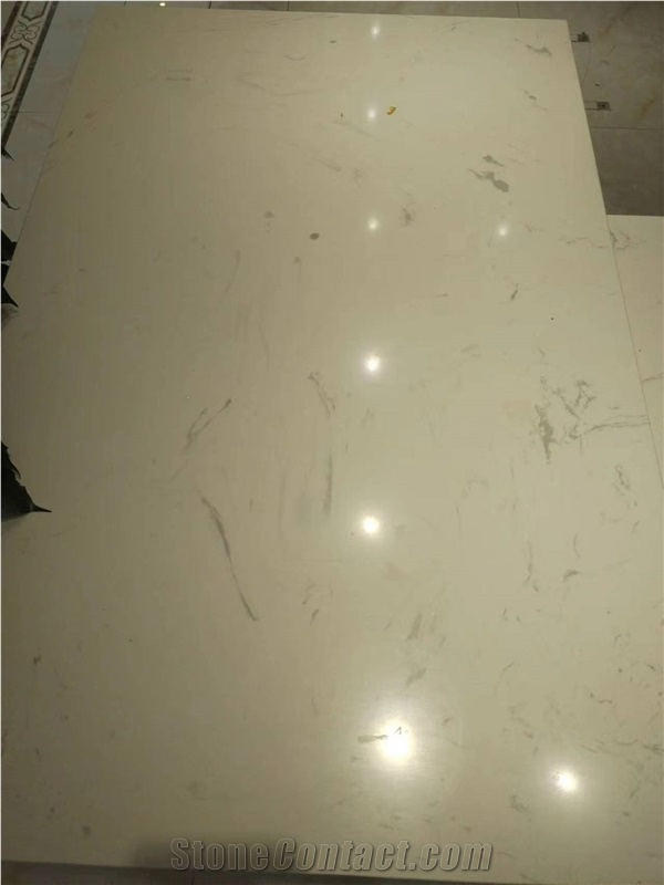 Carrara White Quartz Engineered Stone Slabs