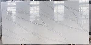 New Glossy Calacatta Engineered Stone Slabs For Project