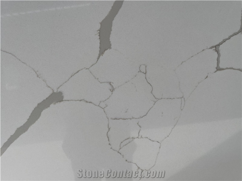 Quartz Slabs With Grey Roots Patterns, 20Mm Thick