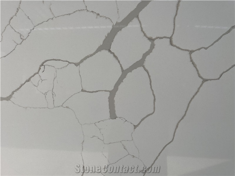 Quartz Slabs With Grey Roots Patterns, 20Mm Thick