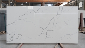 Satisfy Calacatta Quartz Stone Slab With Nice Vein