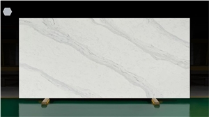Super White Quartz Stone Slab With Veins