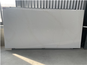 White Quartz With Golden Veins Pattern