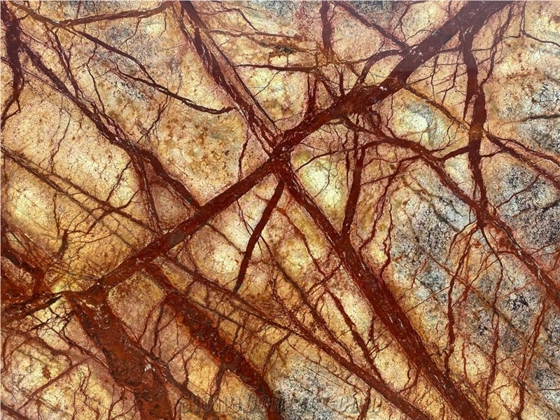 Rain Forest Brown Marble Slabs