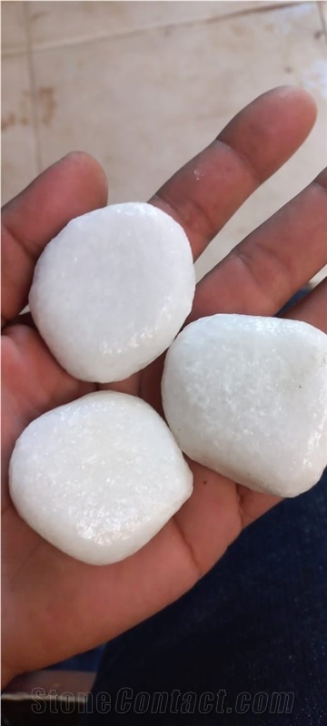 Decorative Pure White Marble Pebbles