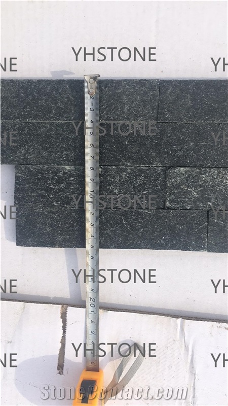 Black Natural Quartz Stacked Stone Veneer Wall Panels