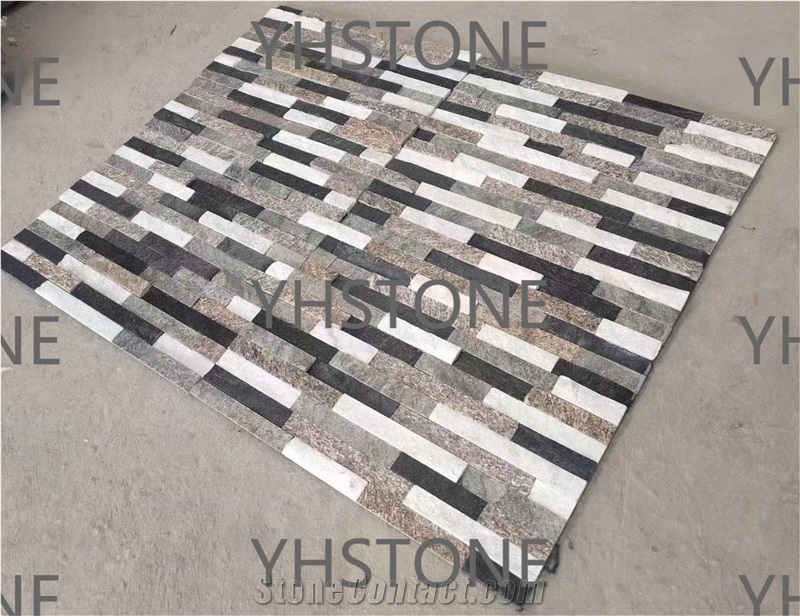 Mixed Natural Quartz Stacked Stone Veneer Wall Panels