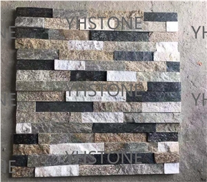 Mixed Natural Quartz Stacked Stone Veneer Wall Panels