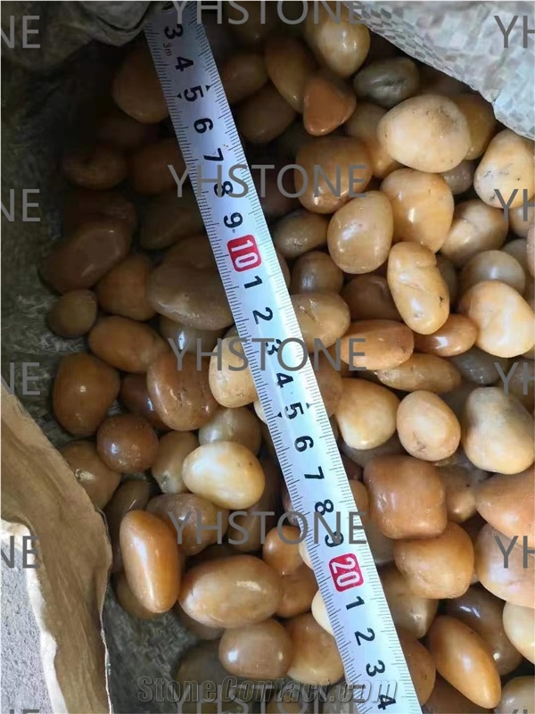 Natural Yellow Polished Pebble Stone