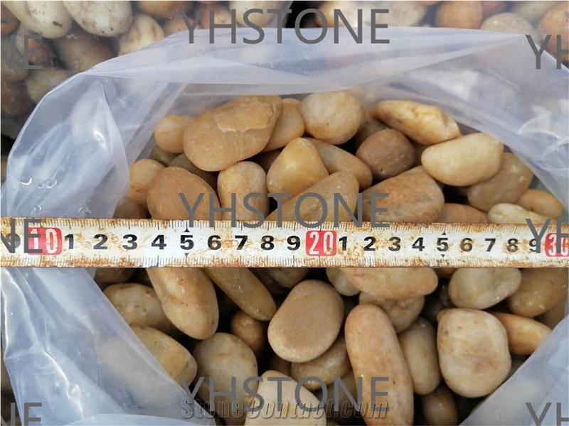 Natural Yellow Polished Pebble Stone