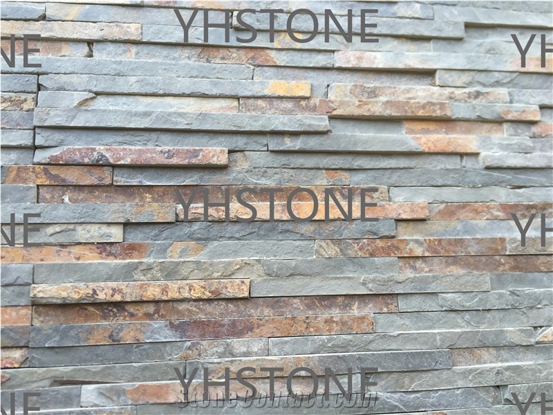 Rusty Natural Slate Stacked Stone Thin Veneer Wall Panels