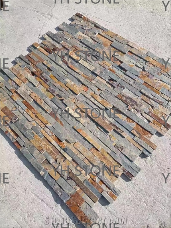 Rusty Natural Slate Stacked Stone Veneer Wall Panels