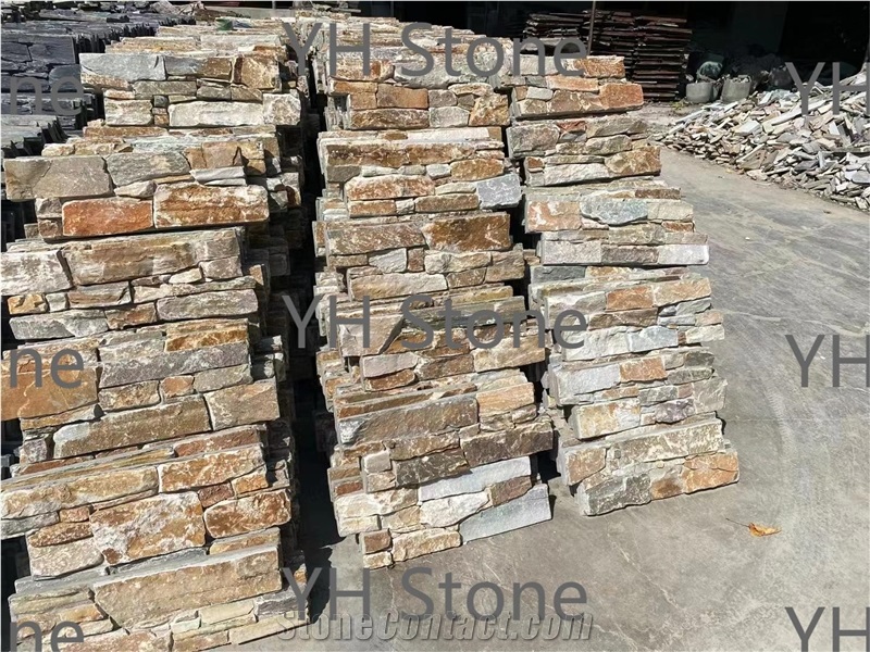 Yellow Natural Cement Ledgestone Stone Veneer Wall Panels