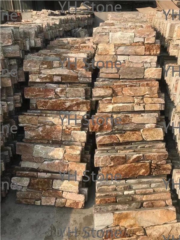 Yellow Natural Cement Ledgestone Stone Veneer Wall Panels