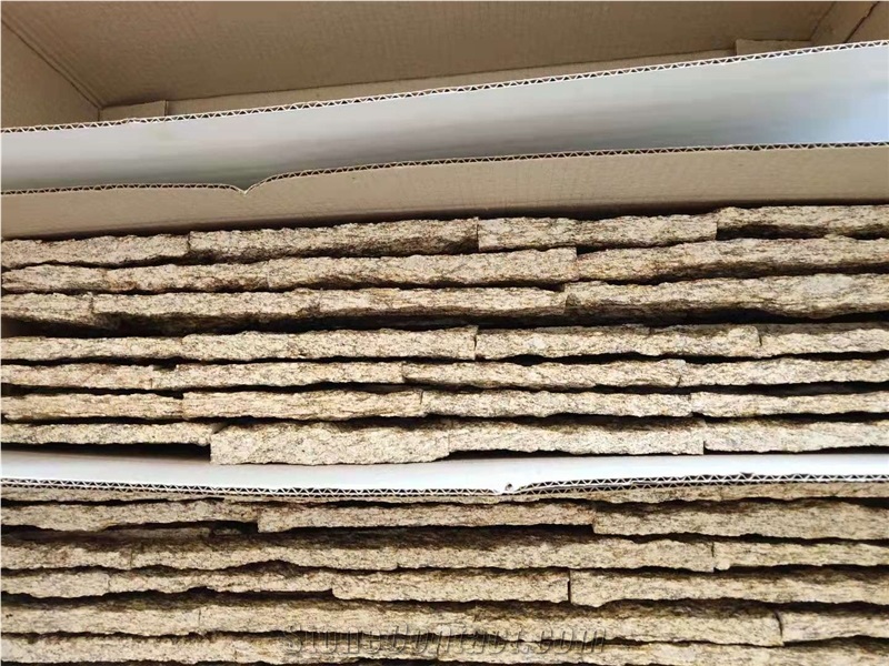 Yellow Natural Quartzite Stacked Stone Veneer Wall Panels