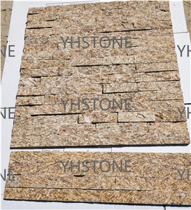 Yellow Natural Quartzite Stacked Stone Veneer Wall Panels