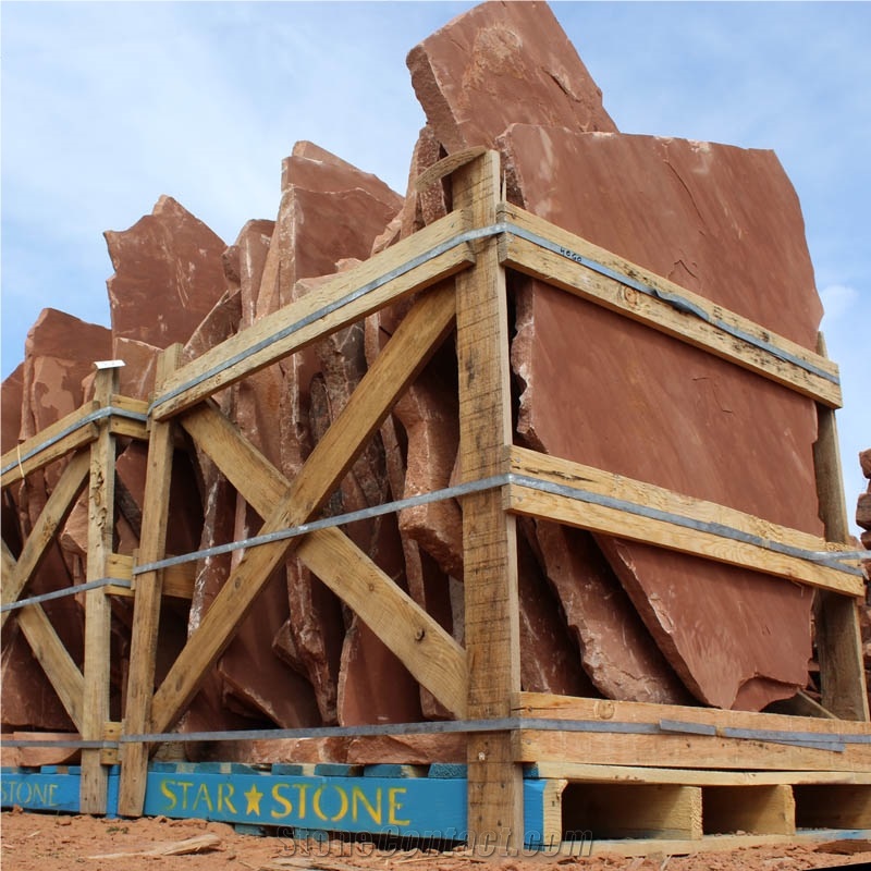 Utah Red Sandstone-Cherokee Red Sandstone Flagstone Slabs