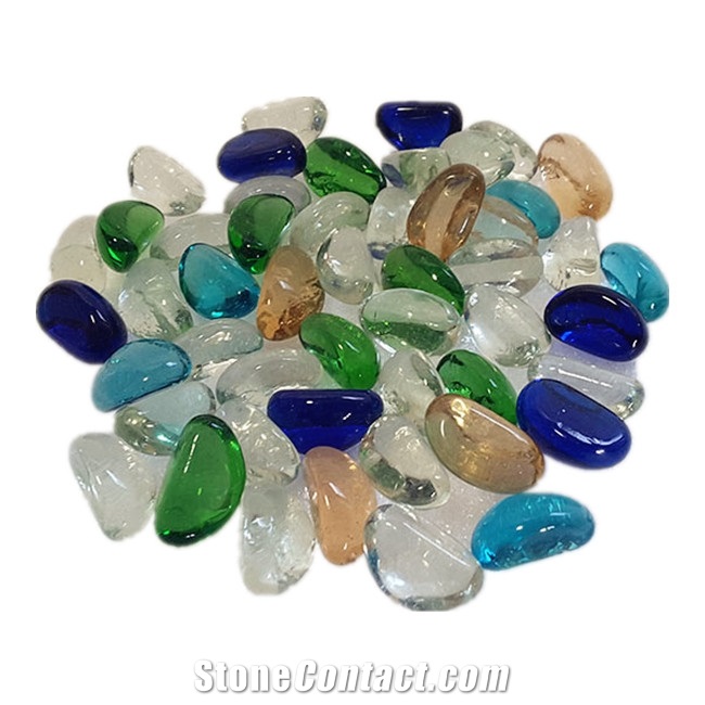 Decorative Transparent Colored Glass Pebbles