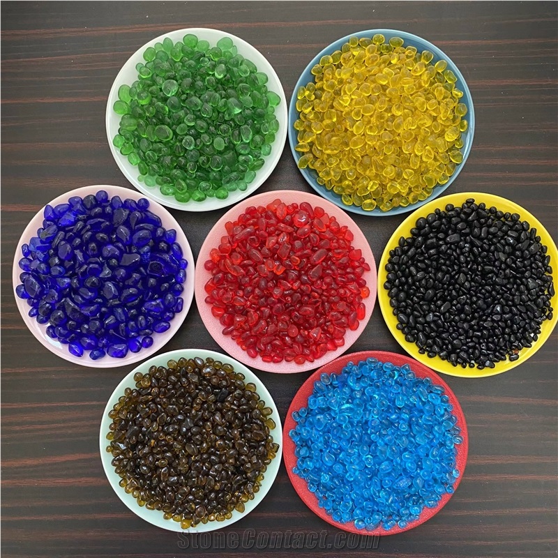 Decorative Transparent Colored Glass Pebbles