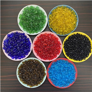 Decorative Transparent Colored Glass Pebbles