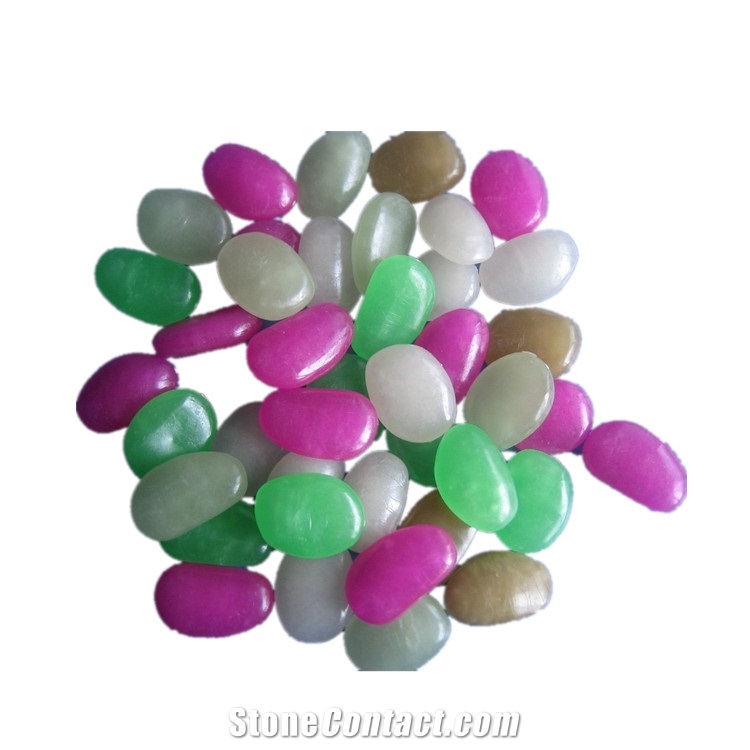 Decorative Transparent Colored Glass Pebbles