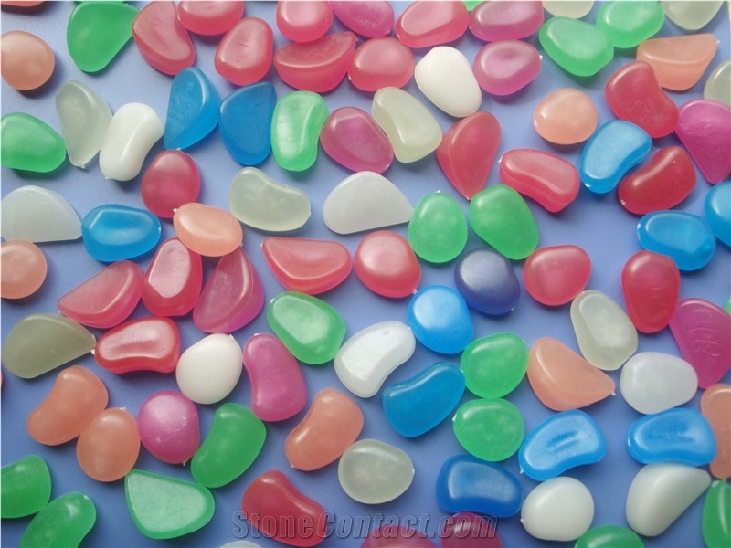 Decorative Transparent Colored Glass Pebbles