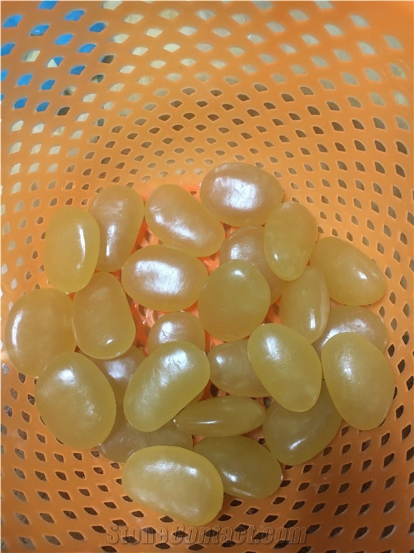 Glow In The Dark Yellow Pebbles Stones Wholesale