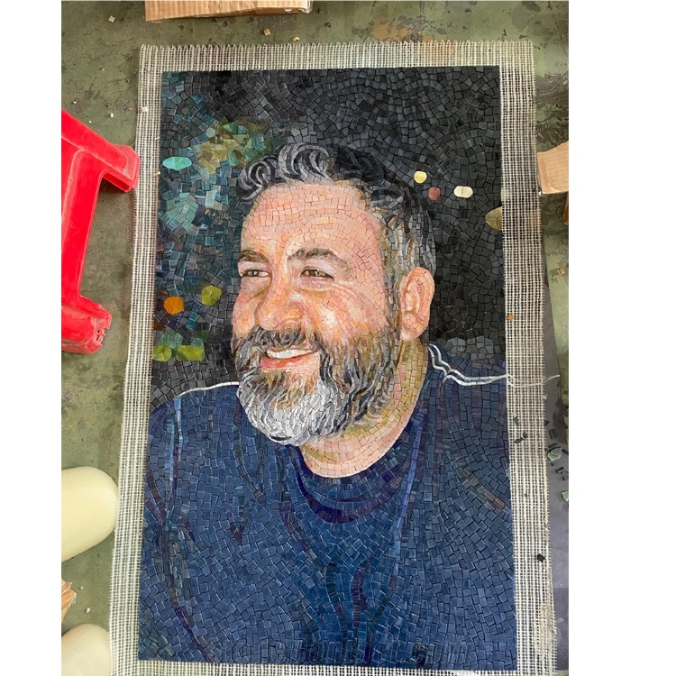 Professional Handmade Glass Mosaic Art Mural Pattern Figure