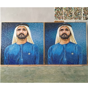 Professional Handmade Glass Mosaic Art Mural Pattern Figure