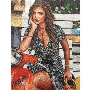 Professional Handmade Glass Mosaic Art Mural Pattern Figure