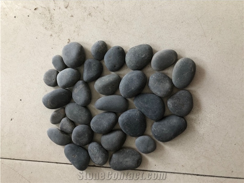 Dark Grey Black Pebble Stone For Garden