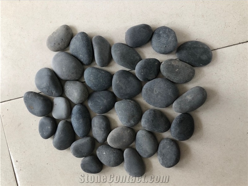 Dark Grey Black Pebble Stone For Garden