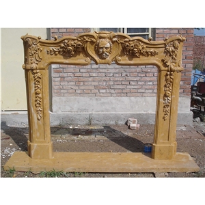 Decorative Beige Marble Fireplaces Fireplace Parts