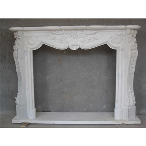 Fireplace Modern Natural White Marble Fireplace