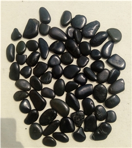 Flat Black Polished Pebbles Mini Black Round Pebble Stone
