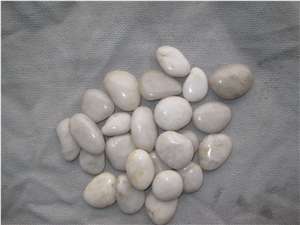 Flat White Pebbles White Round  Pebble