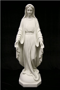 Hand Carved Natural White Marble Tombstone With Angel Statue