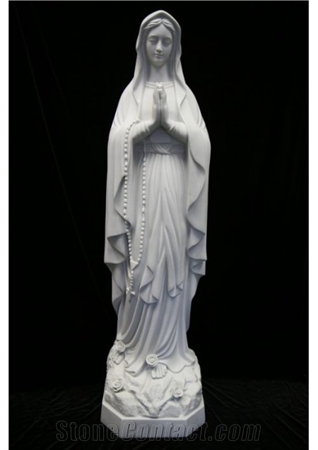 Hand Carved Natural White Marble Tombstone With Angel Statue
